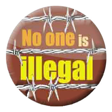 no-one is illegal badge